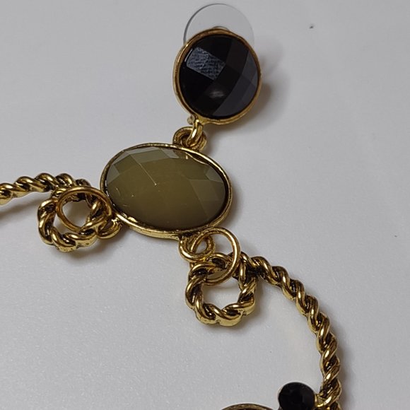 Heavy Metal And Plastic Large Dangle Earrings - Picture 7 of 14